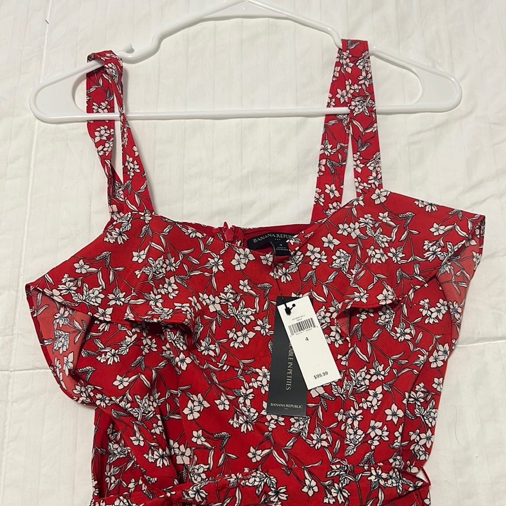 Banana Republic red ruffle sundress new with tags